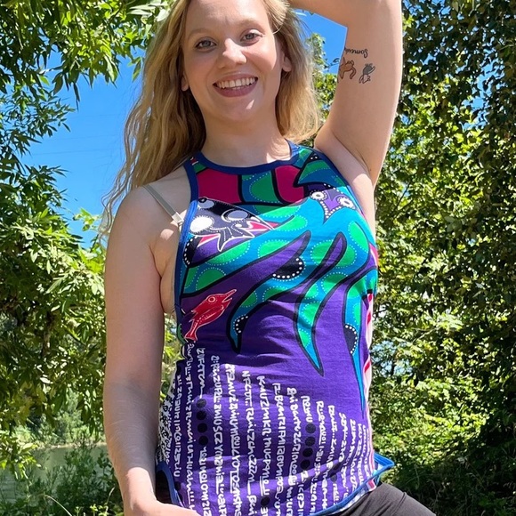 1980s Kansai Yamamoto Bright Colorful Print Tank - Picture 1 of 13